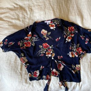 Hartley tie-front crop top